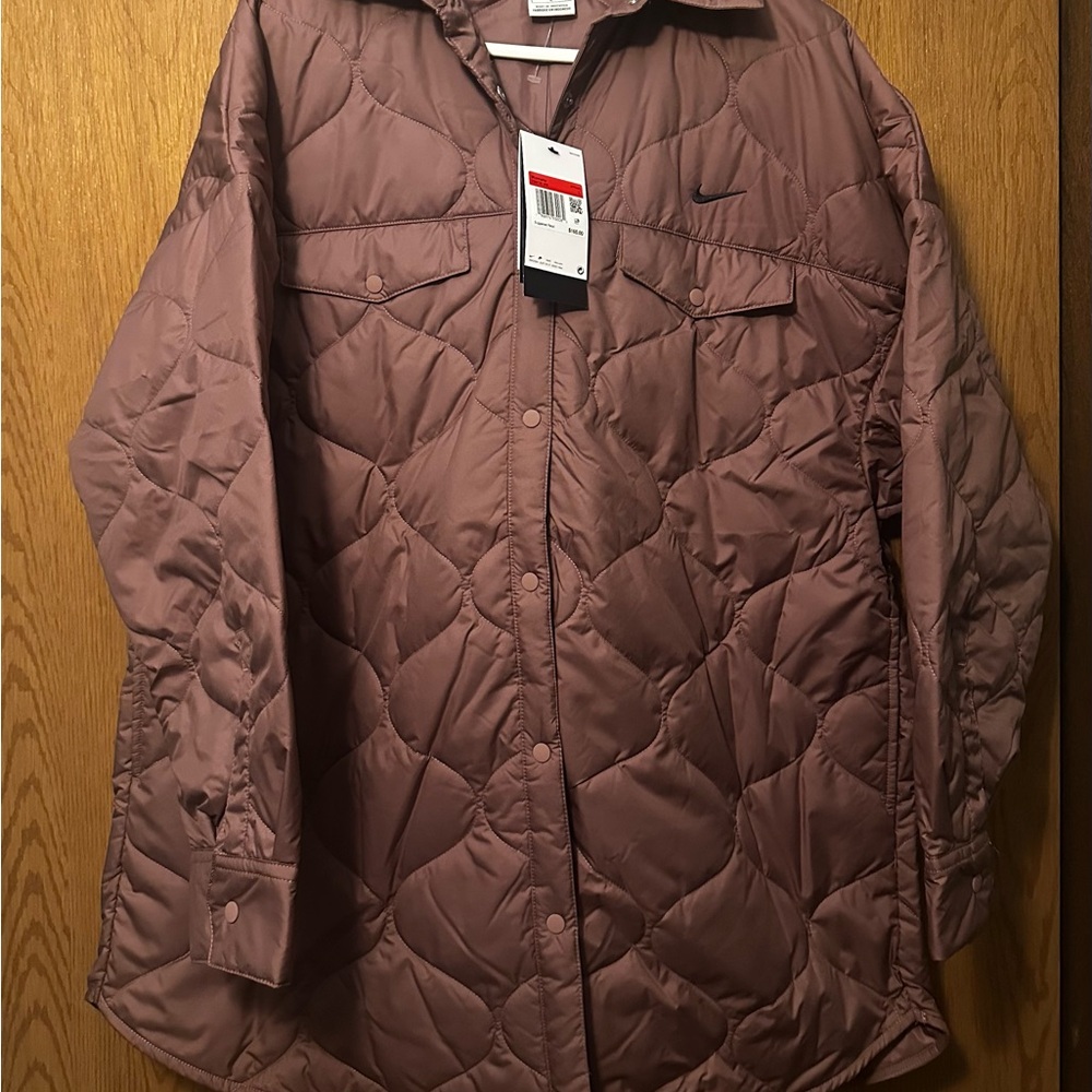 Nike Quilted Jacket in Dusty Rose